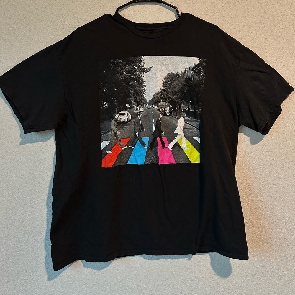 The Beatles On Abbey Road TShirt Unisex XL Color Cross Walk Black & White